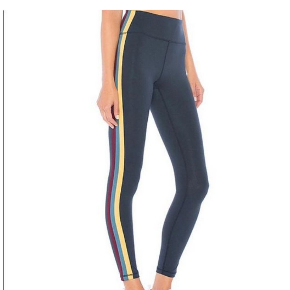 Spiritual Gangster Yellow Purple Blue High Waisted In Aurora Sky Leggings Size S